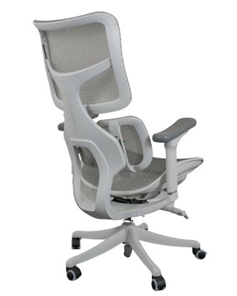 Cadeira Cinza Ergonômica com Encosto Ajustável