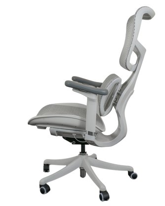 Cadeira Cinza Ergonômica com Encosto Ajustável