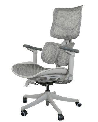 Cadeira Cinza Ergonômica com Encosto Ajustável