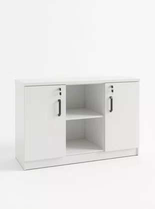 Armário Credenza Baixo Branco – com Porta de Abrir