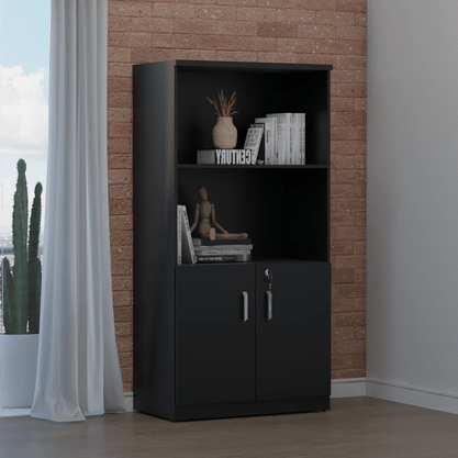 Armário Estante com 2 portas Express Preto