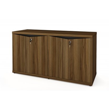 Balcão 4 Portas 1 Prateleira 140cm Malaga e Preto