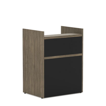 Balcão de Atendimento Recepção 90cm Prius Ameixa e Preto