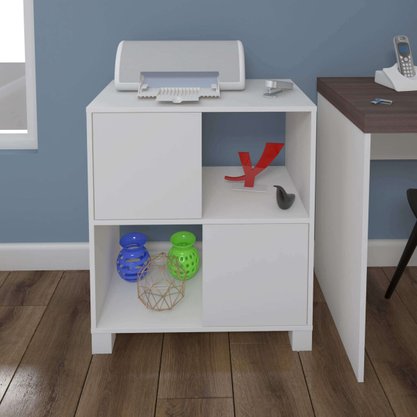 Balcão Home Office 2 Portas Mobile Kuad Branco
