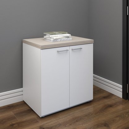 Balcão para Escritório 2 Portas Toq Grigio com Branco