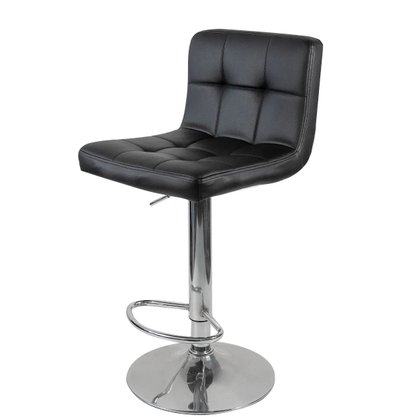Banqueta Preta – Regulagem de Altura e Base Cromada
