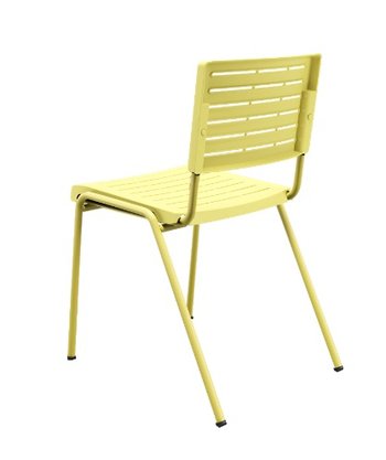 Cadeira 4 Pés Multi297 Sem Braço Com Estrutura e Assento/Encosto Amarelo