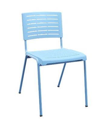 Cadeira 4 Pés Multi297 Sem Braço Com Estrutura e Assento/Encosto Azul Claro
