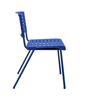 Cadeira 4 Pés Multi297 Sem Braço Com Estrutura e Assento/Encosto Azul Escuro