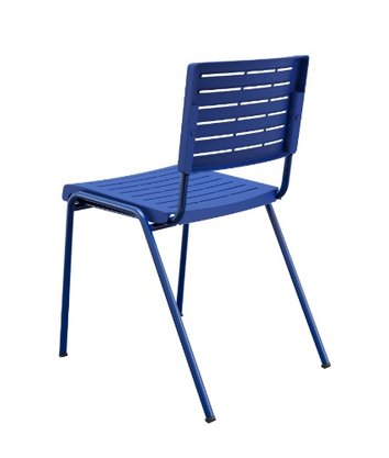Cadeira 4 Pés Multi297 Sem Braço Com Estrutura e Assento/Encosto Azul Escuro