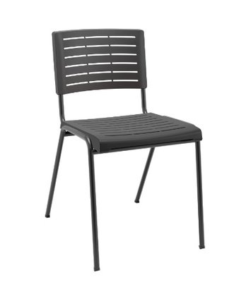 Cadeira 4 Pés Multi297 Sem Braço Com Estrutura e Assento/Encosto Preto