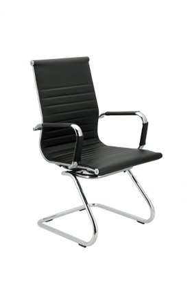 Cadeira de Escritório Diretor Fixa Eames Cromada Preta 11A