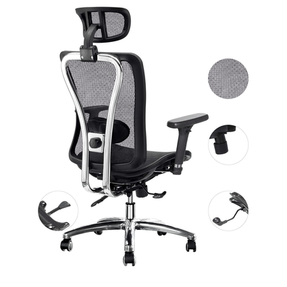Cadeira Presidente - Tela Preta Ergonômica com Braços 4D