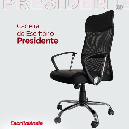 Cadeira Presidente Preta - com Encosto Reclinável