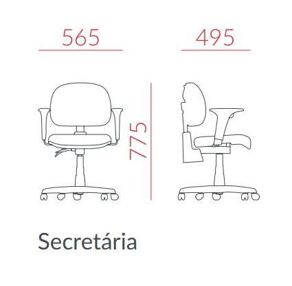 Cadeira Operativa Preta – com Braços Reguláveis