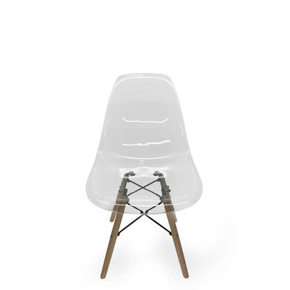 Cadeira Decorativa Eames Base Transparente