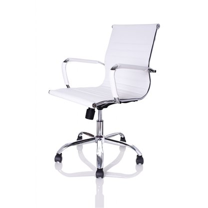 Cadeira Diretor Eames Relax 11D Cromada Branca