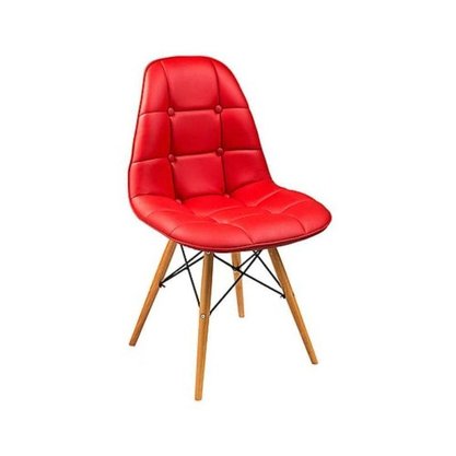 Cadeira Eames Botone Decorativa Fixa Vermelha