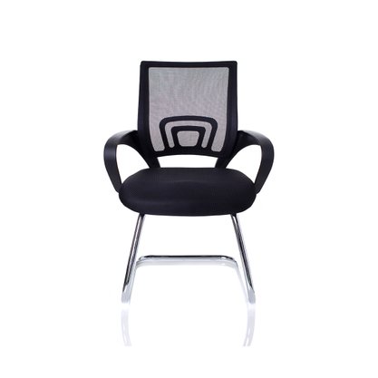 Cadeira Fixa Tela Preta – Estrutura Cromada W-120A