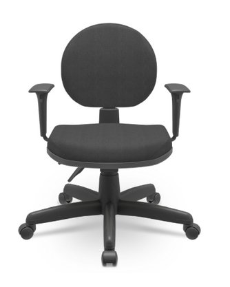 Cadeira Operativa Executiva BackSystem Lisa Tecido Preta Plaxmetal