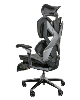 Cadeira Ergonômica Preta - com Tela, Apoio de Cabeça e Braços 6D