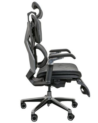 Cadeira Ergonômica Preta - com Tela, Apoio de Cabeça e Braços 6D