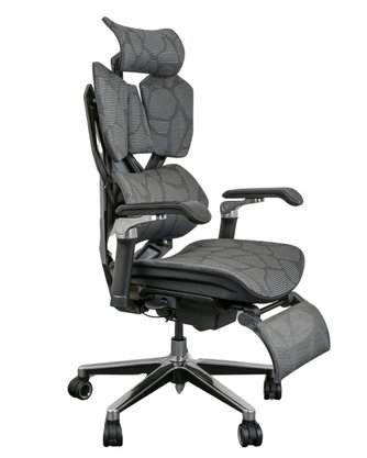 Cadeira Ergonômica Preta - com Tela, Apoio de Cabeça e Braços 6D