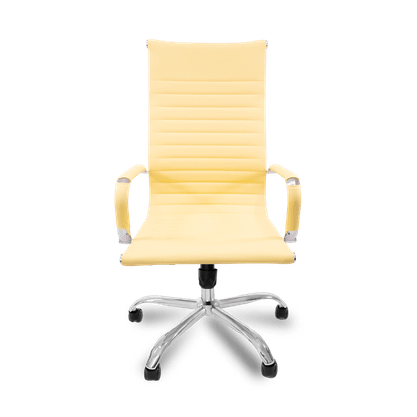 Cadeira Presidente Couríssimo Bege – Base Cromada
