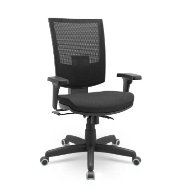 Cadeira Presidente Giratória Preta – Ergonômica e Ajustável para Escritório