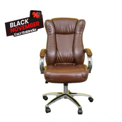 Cadeira Presidente Marrom – Inclinação Ajustável