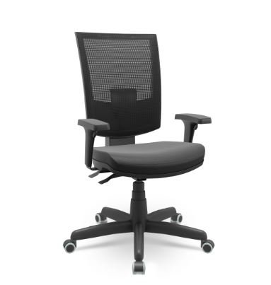 Cadeira Presidente Prime Metal Capa com Back System Couríssimo Preto