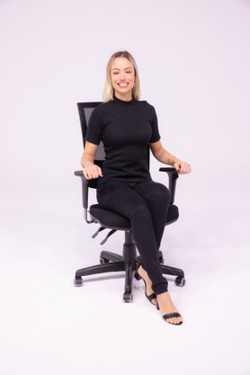 Cadeira Presidente Crepe Preta - Back System