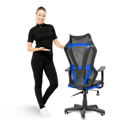 Cadeira Gamer Azul – Space Color com Encosto em Tela