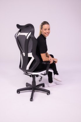 Cadeira Gamer Branca – Space Color com Encosto em Tela