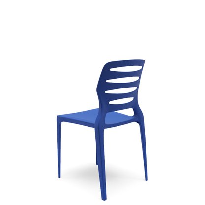 Cadeira Fixa Empilhável Azul - em Polipropileno