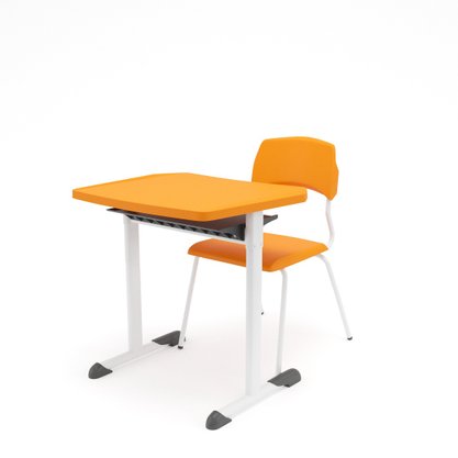 Conjunto Mesa e Cadeira Escolar Laranja