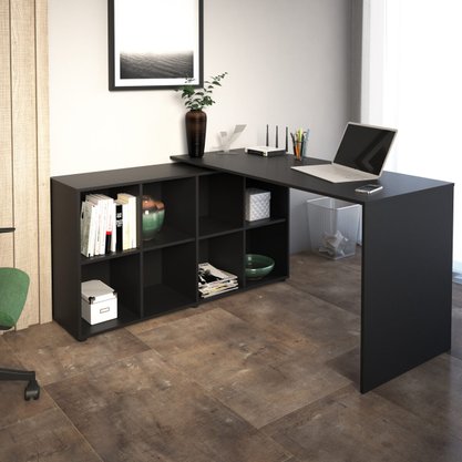 Mesa Com Nichos Auxiliares Nero Preta