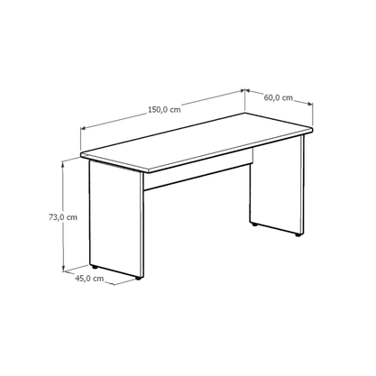 Mesa de Escritório Cinza - com Painel Frontal
