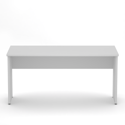 Mesa de Escritório Cinza – Retangular com Painel Frontal