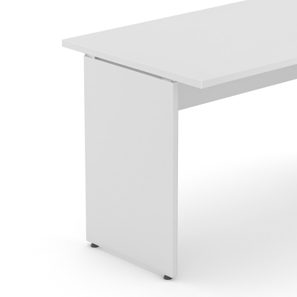 Mesa de Escritório Cinza – Retangular com Painel Frontal