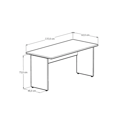 Mesa de Escritório Cinza – com Painel Frontal