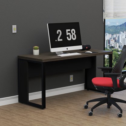 Mesa de Escritório Home Office 150cm Ameixa com Preto