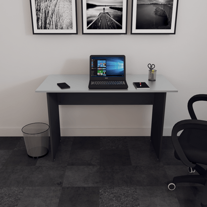 Mesa de Escritório New City 120cm Cinza com Preto