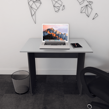 Mesa de Escritório Pé Painel Cinza com Preto New City
