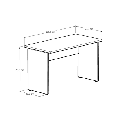 Mesa de Escritório Preta 120cm Gebb Work Express