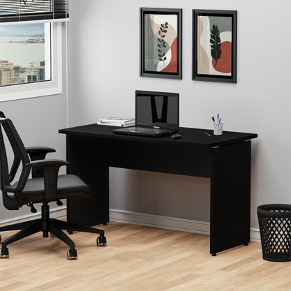 Mesa de Escritório Preta 120cm Gebb Work Express