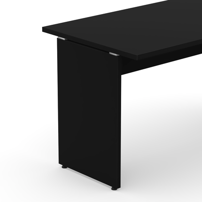 Mesa de Escritório Retangular Preta - com Painel
