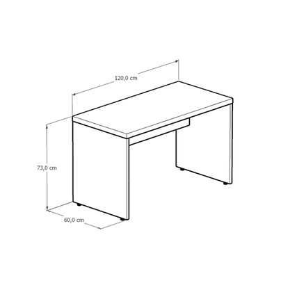 Mesa de Escritório Ameixa e Preto - Retangular