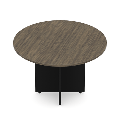 Mesa de Reunião Redonda Prius 110cm Ameixa e Preta