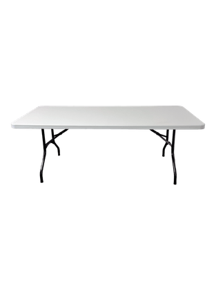 Mesa dobrável injeção tampo branco estrutura preta